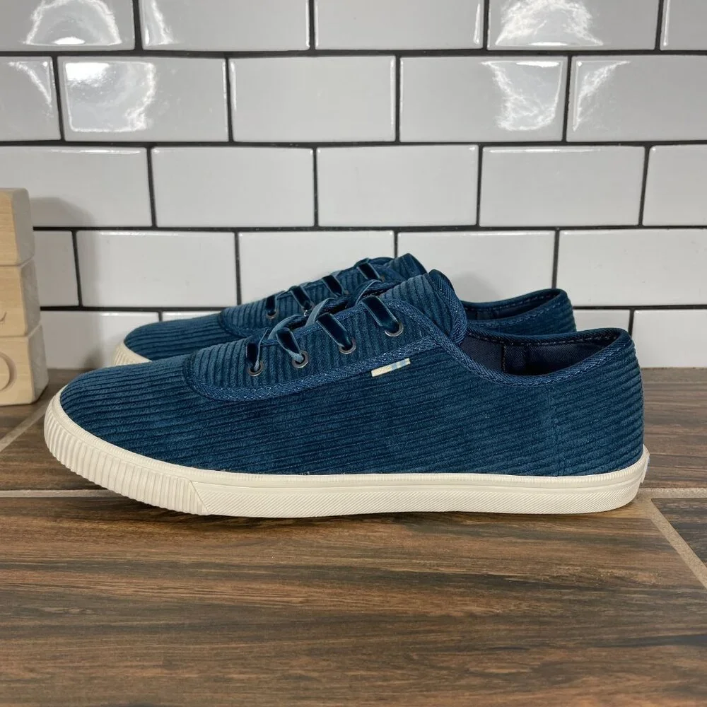 Toms Carmel Shoes Womens Size 7.5 Atlantic Corduroy Lightweight Low Top Sneakers